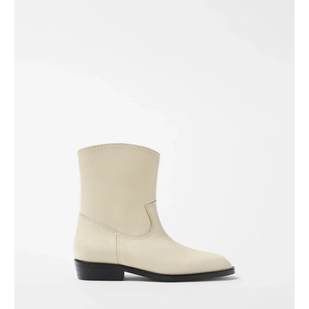 ZARA LIMITED EDITION KIDS/ LEATHER COWBOY ANKLE BOOTS